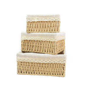 Panier de rangement pour <span class=keywords><strong>papier</strong></span> toilette fait main Paniers en <span class=keywords><strong>papier</strong></span> gris <span class=keywords><strong>jaune</strong></span> clair avec poignée - Product Image 1