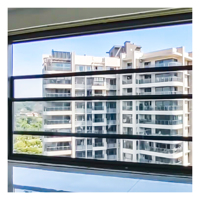 Ventana Panorámica Moderna de Aluminio con Doble Vidrio y Control Remoto Automático, Ventana de Vista Amplia con Ventana Fija