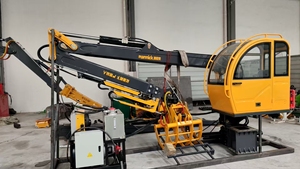 ציוד לטיפול בעץ, מנוף טלסקופי מתקפל למחצה עם גרפל לעצים, מנוף רכוב על משאית עם מייצב הידראולי - Product Image 5