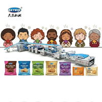 Ligne de production automatique de biscuits et de gâteaux Skywin, machine d'emballage, haute efficacité, acier inoxydable 304, capacité de 100 à 1000 kg/h