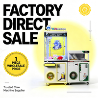 Machine de divertissement à forte rentabilité, grue à pinces de Noël à monnayeur, avec éclairage néon LED, pour attraper les peluches, modèle commercial pour usine
