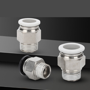 Conector neumático de latón niquelado con rosca macho, conector recto para tubo de aire, para conexión de manguera de aire en sistemas neumáticos - Product Image 6