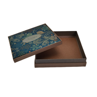 Magnifique boîte cadeau en carton recyclé écologique de 2 mm, durable, avec revêtement UV, couvercle carré, base et doublures personnalisées, impression de logo CMYK pour