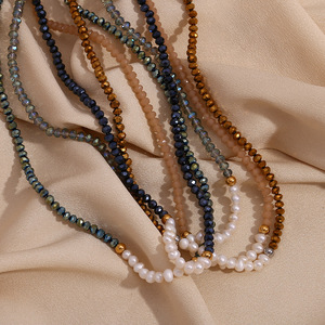 Collares de Perlas de Agua Dulce con Cristales Geométricos Facetados al por Mayor, Regalo Personalizable para Mujeres, Pequeñas Empresas, Se Aceptan Pedidos al por Mayor - Product Image 6