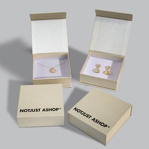 Caja de papel cuadrada rectangular rígida con cierre magnético y logotipo personalizado, embalaje de joyería ecológico - Product Image 2