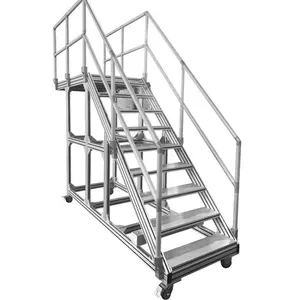 Tragbares Handlauf Aluminium verstellbare Bühne Schritt Treppen Geländer Aluminiumprofile modulare mobile Plattform