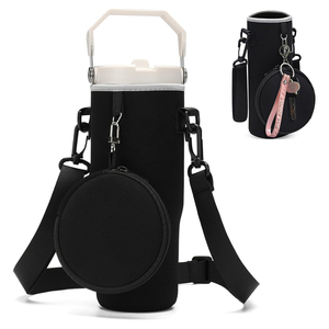 Housse de transport pour bouteille d'eau chaude en polyester avec pochette amovible en néoprène, logo personnalisé, portable pour Stanley 40/30 oz Tumb - Product Image 1