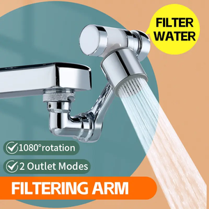 Robinet anti-éclaboussures universel à rotation complète à 1080 degrés cuivre métal laiton avec filtre en coton robinet <span class=keywords><strong>douche</strong></span> accessoires de salle de bain - Product Image 4