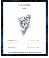 925 bijoux en argent Sterling nouvelle tendance étoile forme Design Zircon 18k 1ct Moissanite promesse femmes anneaux en gros