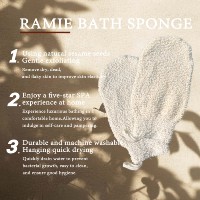 Gant de bain exfoliant en ramie naturelle, gant exfoliant pour le corps, gant de douche réutilisable pour éliminer les peaux mortes, accessoire de bain