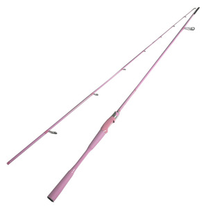 Canne à pêche spinning LPHA 2,1 m en fibre de carbone rose, 2 brins, poignée composite, pour la pêche en mer, en rivière, en lac et en océan - Product Image 1