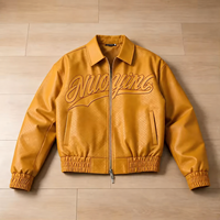Jaket Bomber Pria Model Klasik Musim Dingin - Mantel - Gaya Pilot Vintage dengan Kerah Kulit PU Lepas Pasang Buatan Pabrik