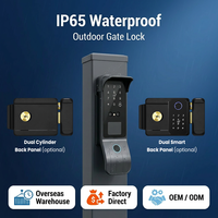 Cerradura de Puerta Exterior Inteligente Tediton con Huella Digital de Doble Cara, Impermeable, Wifi, Digital, Electrónica, Eléctrica, Compatible con Tuya y Ttlock