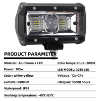 Lampe de travail LED 19 SMD super lumineuse 12V à 24V pour tracteur, VTT, camion, tout-terrain, semi-aluminium, lampe de conduite auxiliaire, projecteur