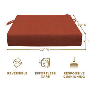 Cojín cuadrado impermeable para asiento de exterior, diseño con cuerdas de fijación, almohadilla resistente a la intemperie para decoración de sillas de comedor de jardín - Product Image 3