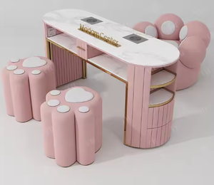 Tables à ongles simples et doubles modernes pour salons de beauté Meubles de manucure à peinture blanche simple pour centre commercial et atelier Modèle successeur - Product Image 5