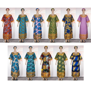 Robe <span class=keywords><strong>africaine</strong></span> pour femmes H&D WS010, nouveau design, robe en tissu <span class=keywords><strong>wax</strong></span> décontractée, longue robe imprimée avec foulard - Product Image 6