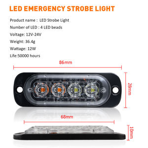 12/24 volt <span class=keywords><strong>4</strong></span> SMD lumière clignotante fixe et stroboscopique pour camions lumière latérale led feux de position latéraux pour camions - Product Image 2