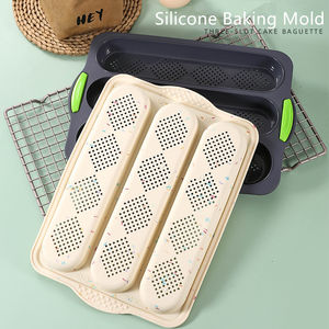 الأكثر مبيعاً قالب خَبز من السيليكون ، قالب خبز فرنسي ، قالب خبز صغير من السيليكون ، وعاء خَبز بثلاث فتحات - Product Image 2