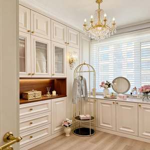 BALOM Custom Luxury French Style Walk in Closet <b>Wardrobe</b> Design White Wooden Bedroom Furniture Custom Dressing Room - Product Image 2