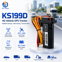 Traceur GPS 4G KS199D pour véhicules et camions, étanche IP67, localisation GPS/BDS en temps réel avec détection d'allumage ACC