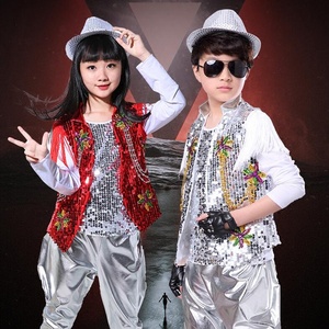 Ensemble 3 pièces Boys Ballroom Sequined <span class=keywords><strong>Modern</strong></span> <span class=keywords><strong>Jazz</strong></span> Hip Hop Dance Competition Costumes Kid Performance Stage wear Dancing Outfit - Product Image 1