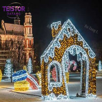 Lumière d'arche de Noël pour l'entrée de la maison, éclairage décoratif extérieur à LED pour une présentation festive des fêtes