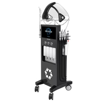 Appareil professionnel de traitement du visage à jet d'oxygène hydratant et blanchissant, en acier inoxydable, avec écran tactile