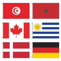 Drapeaux et bannières nationales pour l'événement mondial de football 2026, 3x5 pieds, 48 drapeaux de pays en stock, bannière de football personnalisée