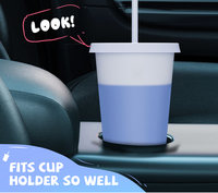 Gobelets réutilisables en plastique avec paille