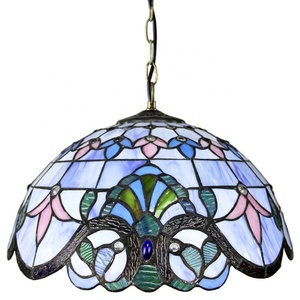 Lámpara Colgante Tiffany de Estilo Barroco Morado de 12 Pulgadas LongHuiJing - Product Image 3