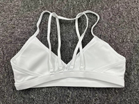 Soutien-gorge de sport pour femme à col en V profond, plissé, multi-bretelles, dos ouvert, bretelles amovibles