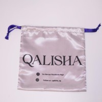 Sac de rangement personnalisé en satin de soie biodégradable avec cordon de serrage, anti-poussière, pour bijoux, perruques, chaussures
