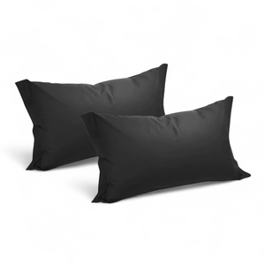 BIANCALUNA - PAIRE DE TAIE-DOUCHES 52X82 CM NOIR À LIGNES - Product Image 1