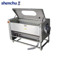 Machine commerciale automatique de lavage et de pelage de pommes de terre, patates douces, taro, gingembre, radis, racine de lotus - 500-1000W