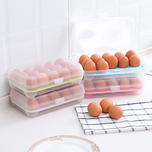<b>Egg</b> <b>Storage</b> Box 15 Compartment Stackable Plastic With Clip On Lid For Kitchen Refrigerator Use - Product Image 3