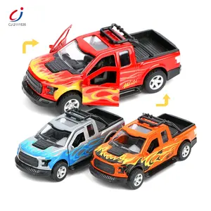 Chengji 1/32 Diecast Cars Model Wholesale Friction Alloy Vehicle Toy Kids Gift Pull Back Door Opening Pickup Diecast Truck