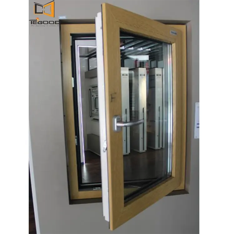 Tegood CE IGCC double sand glass shatter proof thermal broken aluminum tilt turn window for villa