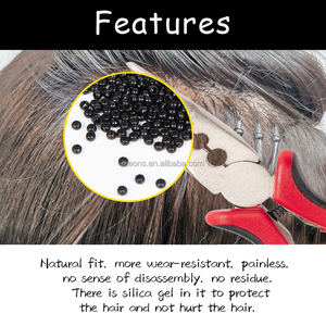 Оптовый набор инструментов для наращивания волос Leeons: эргономичные мини-клещи, крючки для крепления, микро- и нанокольца, бусины, 7 цветов - Product Image 6