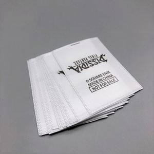 ملصق مخصص طباعة علامات الرقبة المنسوجة حافة العلامة التجارية شعار لامع أسود ساتان جينز الدنيم العلامات الرئيسية للملابس - Product Image 4