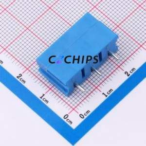 DB300v-7.5-3p-BU-S Screw Terminal Block P=7.5mm Connector ( Construction: 1x3P )( Pitch: 7.5mm )( Color: Blue ) - Product Image 2