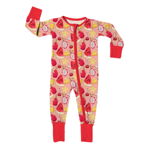 Tutina per Neonati in Bambù Organico e Spandex con Stampa Frutta, Manica Lunga, Unisex, con Cerniera Bidirezionale, Pigiama Traspirante - Product Image 5