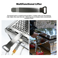Barbecue à gaz portable INBESTCAMP à double brûleur, pliable, en acier inoxydable, pour le camping, les pique-niques en plein air, avec sac de transport