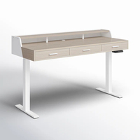Escritorio de Madera con Altura Ajustable y Cajones - Escritorio para Dormitorio - Escritorio para Oficina