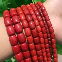 Hochwertige Naturstein rote Korallen perlen Lose Trommel form Korallen perlen für DIY Armband Halskette
