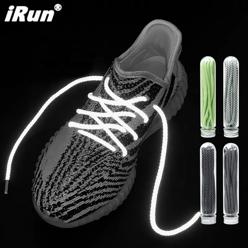 iRun Polyester round 3M Laces Shoes Rope Reflective Shoelaces lace up shoes for Sneakers Vintage