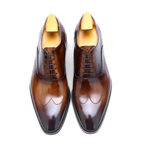 Oxfords de Cuero de Lujo para Hombre, Hechos a Mano, con Tres Costuras, Estilo Casual de Negocios, con Cordones, Grabados, Evergreen - Product Image 2