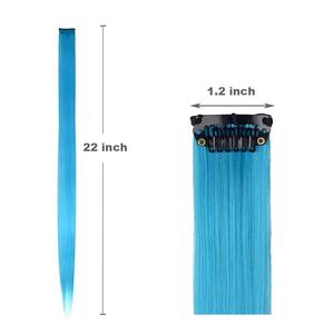 Extensiones <span class=keywords><strong>de</strong></span> cabello sintético con Clip multicolor, postizos rectos para niñas, postizos destacados <span class=keywords><strong>de</strong></span> fiesta para <span class=keywords><strong>Halloween</strong></span> - Product Image 2