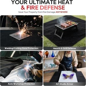 بطانية طوارئ للهروب من الحريق مصنوعة من ألياف الكربون والأراميد المقاومة للهب، حصيرة إنقاذ مضادة للحريق لمكافحة الحرائق، آمنة للمنزل والسيارة - Product Image 3