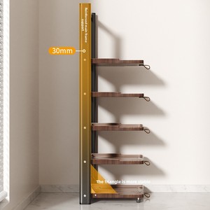Estante <span class=keywords><strong>de</strong></span> Almacenamiento <span class=keywords><strong>de</strong></span> Cocina MIXWARES, Plegable, <span class=keywords><strong>de</strong></span> 5 Niveles, con Acabado <span class=keywords><strong>de</strong></span> <span class=keywords><strong>Madera</strong></span>, <span class=keywords><strong>para</strong></span> Montar en la Pared, Organizador <span class=keywords><strong>de</strong></span> Verduras, Frutas, Especias y Utensilios - Product Image 3
